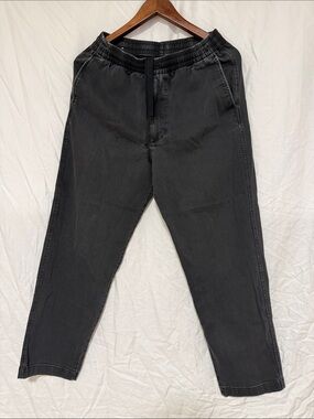 Uniqlo Men's Dark Gray Relaxed Elastic-Waist Jeans